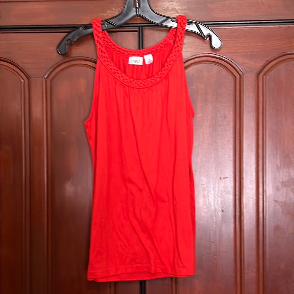 CATO Red Boho Loose Fit Flowy Twisted Halter Tank  Top Size XL